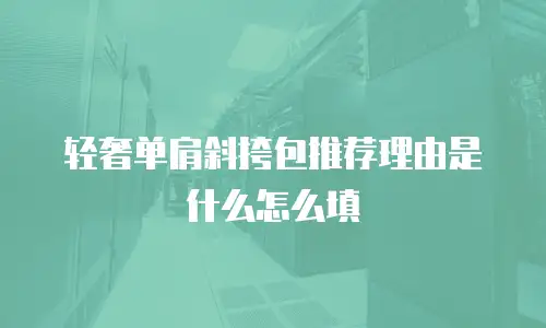轻奢单肩斜挎包推荐理由是什么怎么填