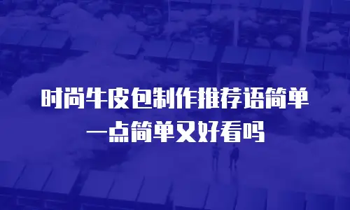 时尚牛皮包制作推荐语简单一点简单又好看吗