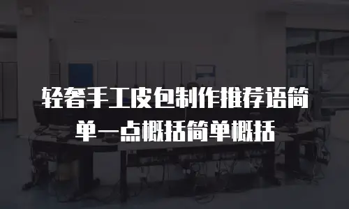 轻奢手工皮包制作推荐语简单一点概括简单概括