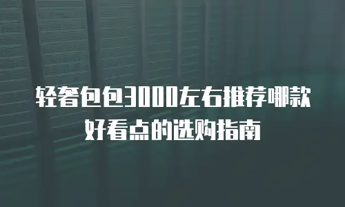 轻奢包包3000左右推荐哪款好看点的选购指南
