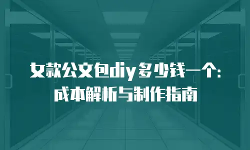 女款公文包diy多少钱一个：成本解析与制作指南