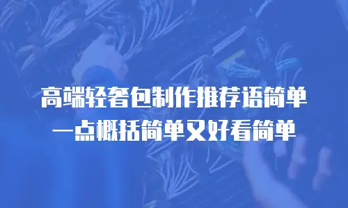 高端轻奢包制作推荐语简单一点概括简单又好看简单