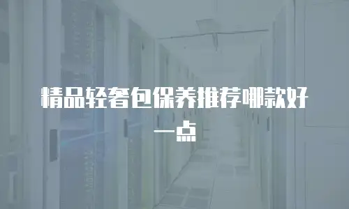 精品轻奢包保养推荐哪款好一点