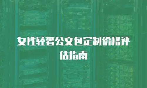 女性轻奢公文包定制价格评估指南