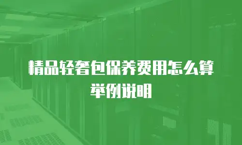 精品轻奢包保养费用怎么算举例说明