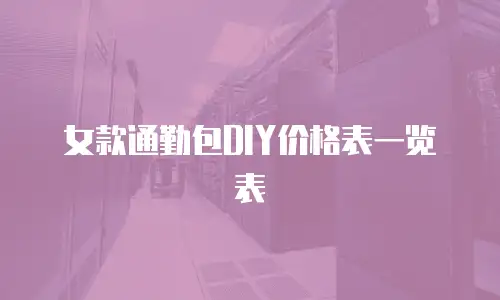 女款通勤包DIY价格表一览表