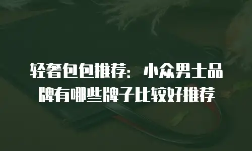 轻奢包包推荐：小众男士品牌有哪些牌子比较好推荐