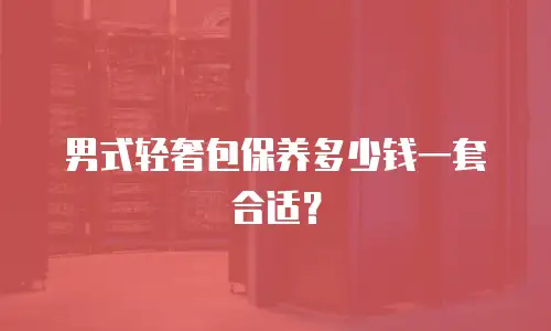 男式轻奢包保养多少钱一套合适？