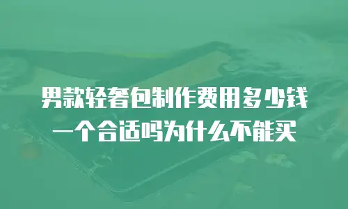 男款轻奢包制作费用多少钱一个合适吗为什么不能买
