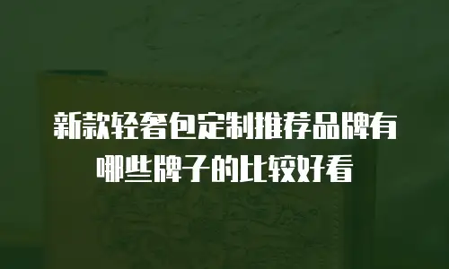 新款轻奢包定制推荐品牌有哪些牌子的比较好看