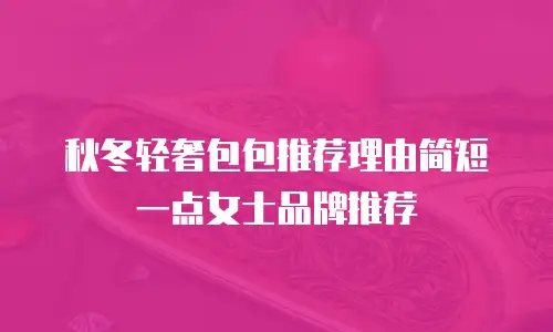 秋冬轻奢包包推荐理由简短一点女士品牌推荐