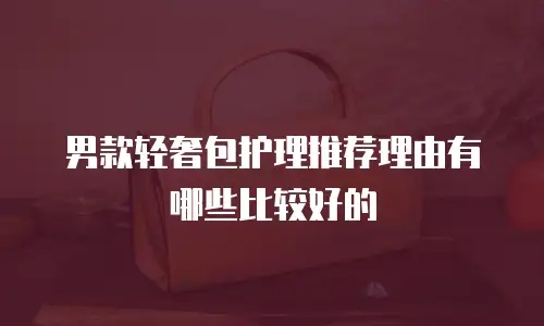 男款轻奢包护理推荐理由有哪些比较好的