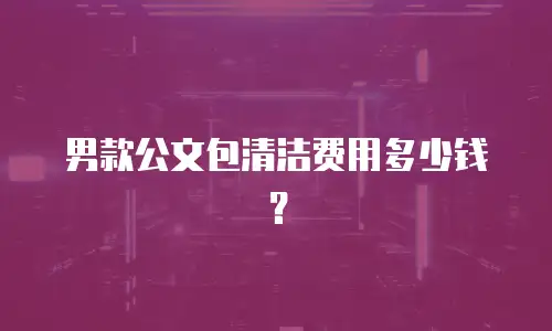 男款公文包清洁费用多少钱？