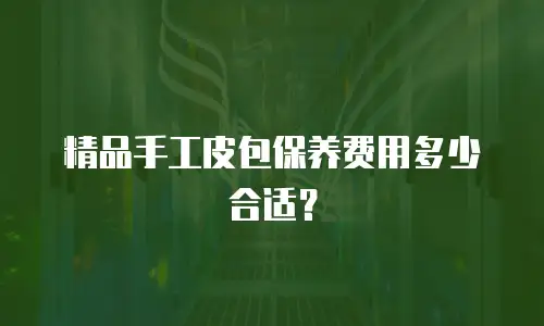 精品手工皮包保养费用多少合适？