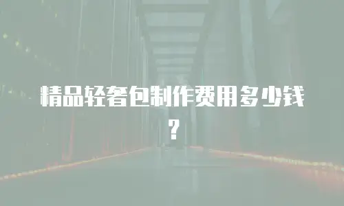 精品轻奢包制作费用多少钱？