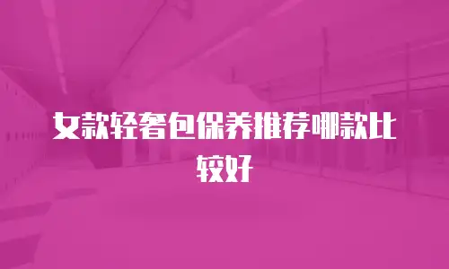 女款轻奢包保养推荐哪款比较好