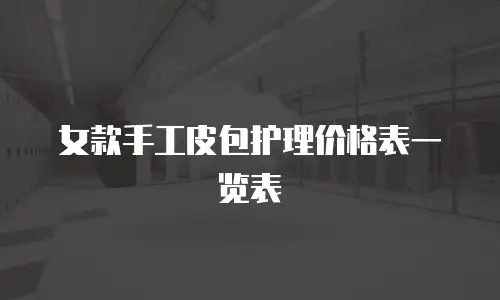 女款手工皮包护理价格表一览表