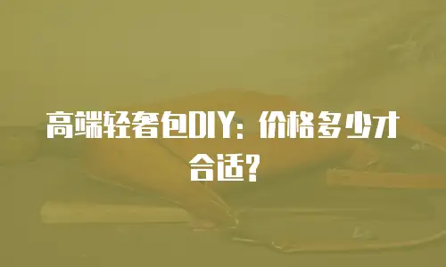 高端轻奢包DIY: 价格多少才合适?