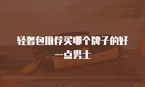 轻奢包推荐买哪个牌子的好一点男士