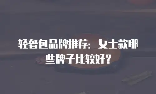 轻奢包品牌推荐：女士款哪些牌子比较好？