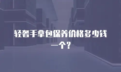 轻奢手拿包保养价格多少钱一个？