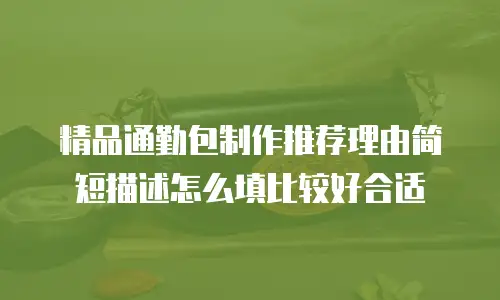 精品通勤包制作推荐理由简短描述怎么填比较好合适