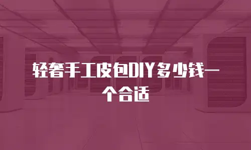 轻奢手工皮包DIY多少钱一个合适