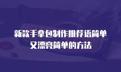 新款手拿包制作推荐语简单又漂亮简单的方法