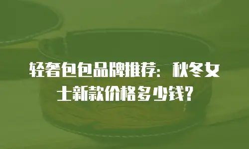 轻奢包包品牌推荐：秋冬女士新款价格多少钱？