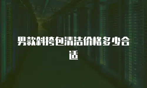 男款斜挎包清洁价格多少合适