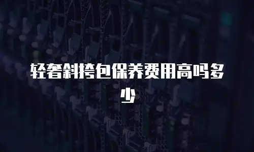 轻奢斜挎包保养费用高吗多少
