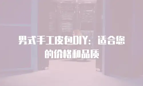 男式手工皮包DIY：适合您的价格和品质