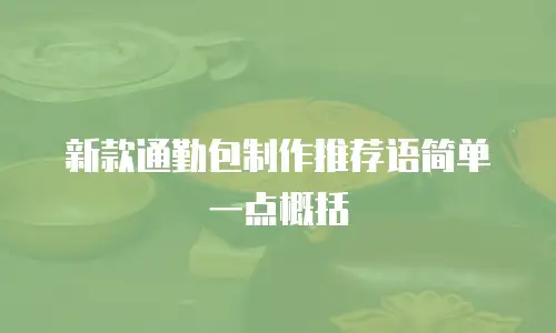 新款通勤包制作推荐语简单一点概括