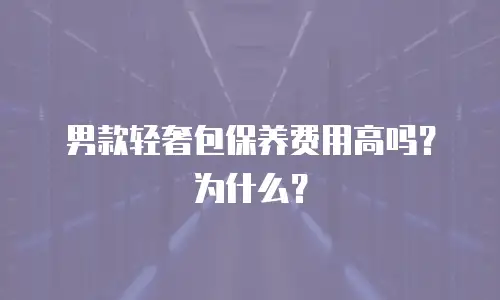 男款轻奢包保养费用高吗？为什么？