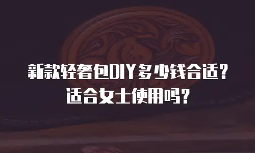 新款轻奢包DIY多少钱合适？适合女士使用吗？