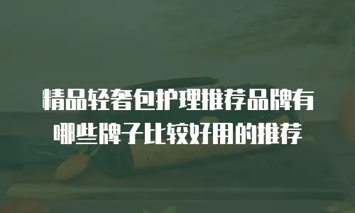 精品轻奢包护理推荐品牌有哪些牌子比较好用的推荐