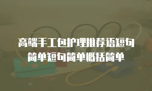 高端手工包护理推荐语短句简单短句简单概括简单
