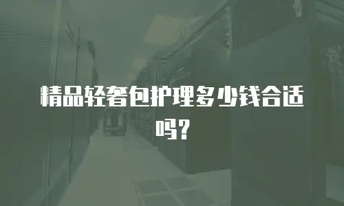 精品轻奢包护理多少钱合适吗？