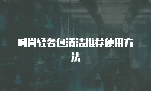 时尚轻奢包清洁推荐使用方法