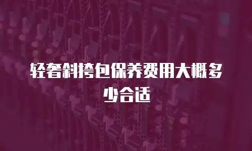 轻奢斜挎包保养费用大概多少合适