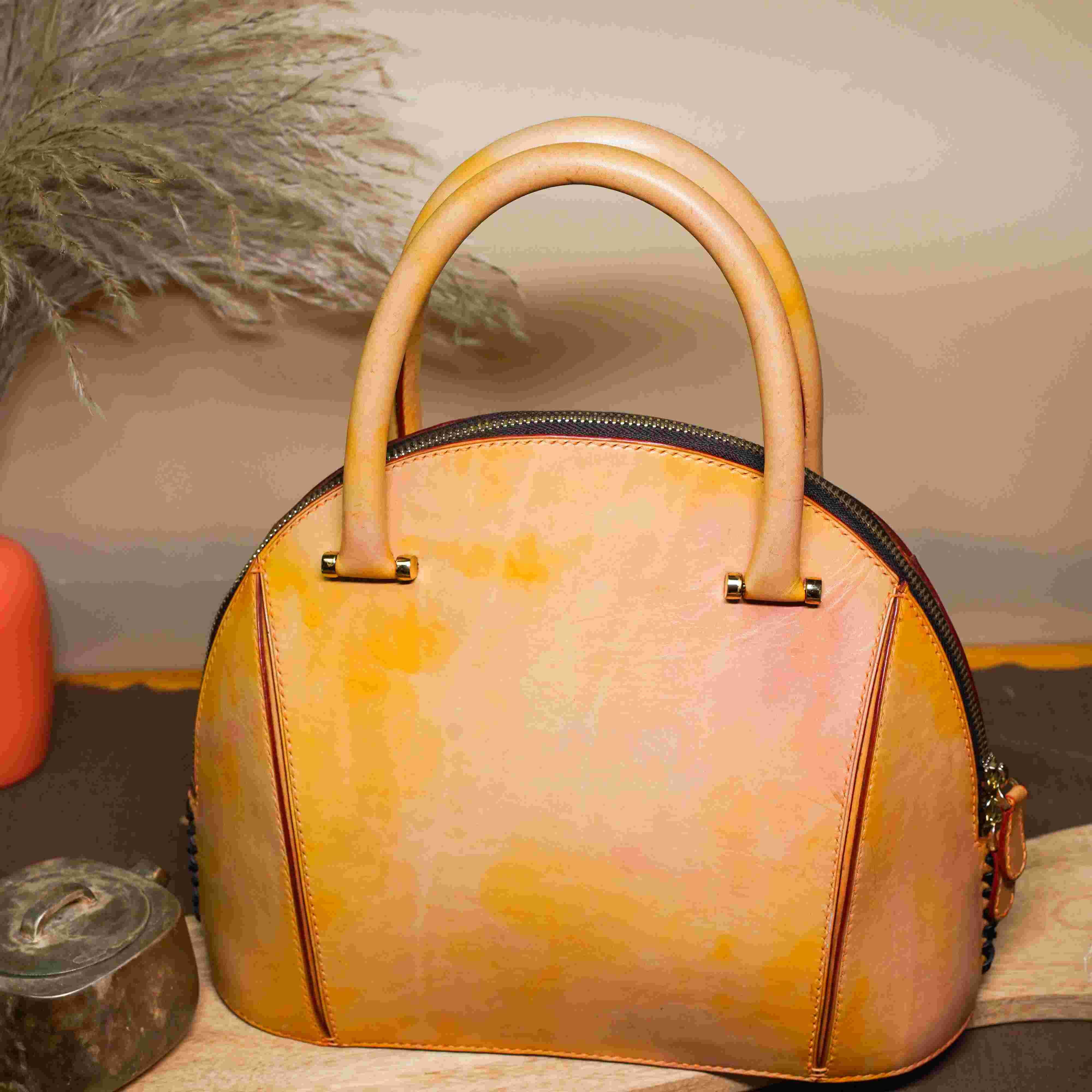 手工晕染手提贝壳包